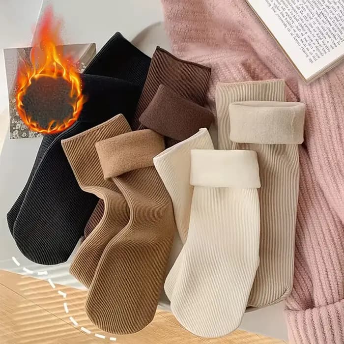 5 paires hiver chaud solide femmes chaussettes épaissir