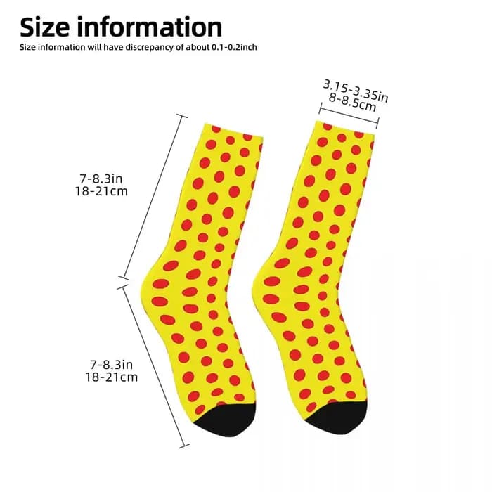 Chaussettes classiques à motif de pois rouge et jaune