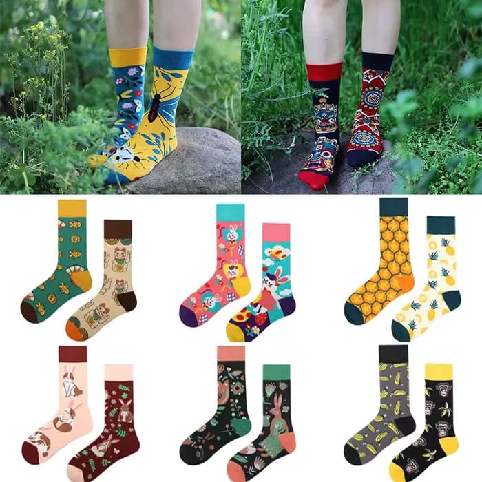 canard mandarin chaussettes pour hommes et femmes Original AB chaussettes à la mode moyen haut Tube chaussettes fleur fruits animaux dessin animé coton chaussettes