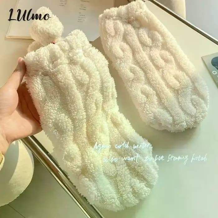 Hiver plus chaud pieds bas pour femmes hommes en peluche maison sommeil sol longue chaussette chaud sommeil chaussettes pied réchauffement