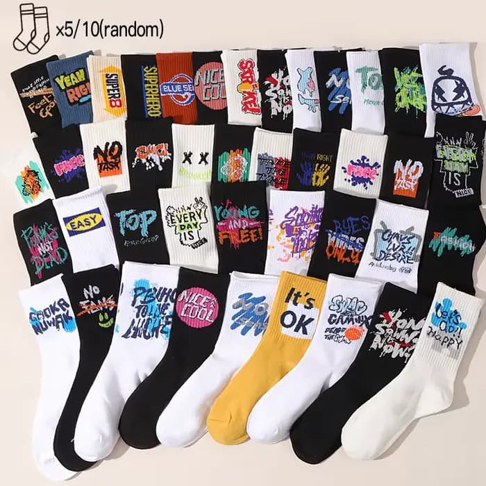 5 paires/10 paires de chaussettes de sport longues unisexes