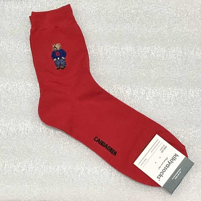 Chaussettes de dessin animé Gentleman Bear pour hommes