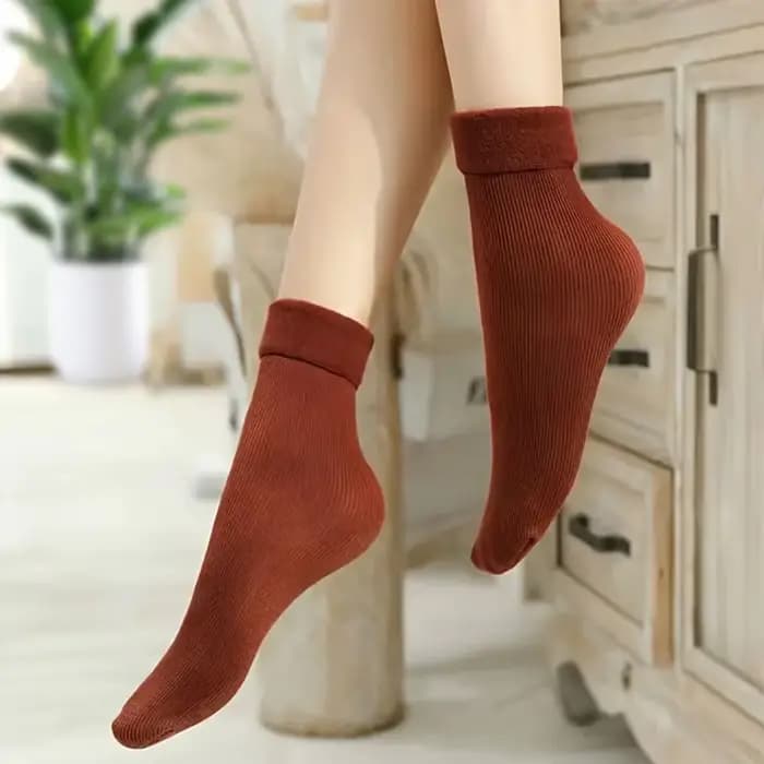 4 paires hiver chaud solide femmes chaussettes épaissir