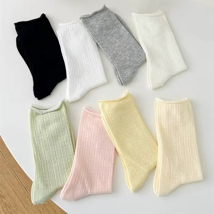 Chaussettes pour femmes mince été nouvelle couleur bonbon évider