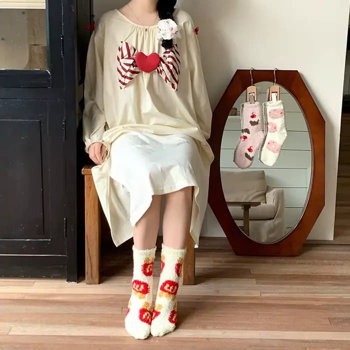Chaussettes pour femmes épaissies chaudes Kawaii mignon Verstaile doux haute qualité corail polaire