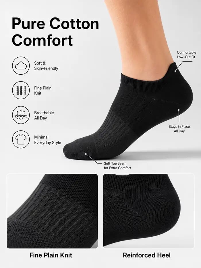 1/3/6 paires de chaussettes de sport basses pour hommes