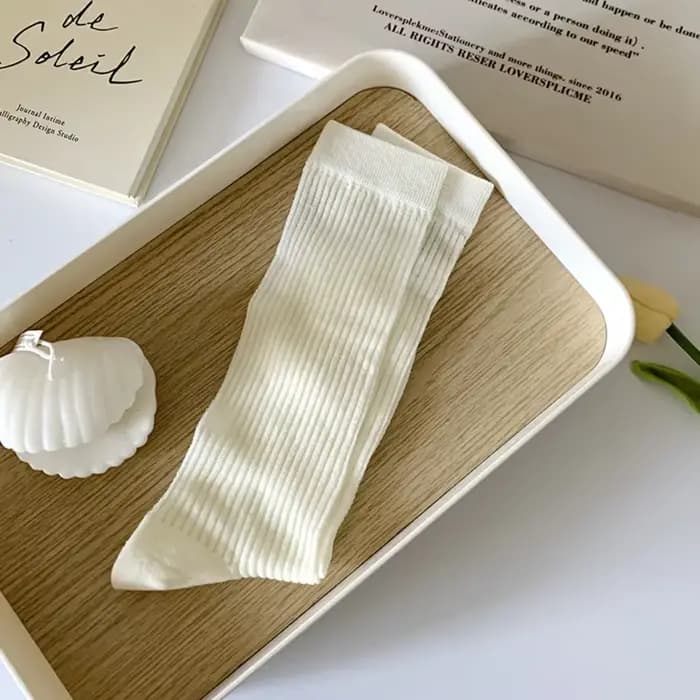 Chaussettes côtelées colorées pour femmes, chaussettes souples pour femmes, chaussettes à tube haut, printemps, été, No Pilling, Goo Streetwear