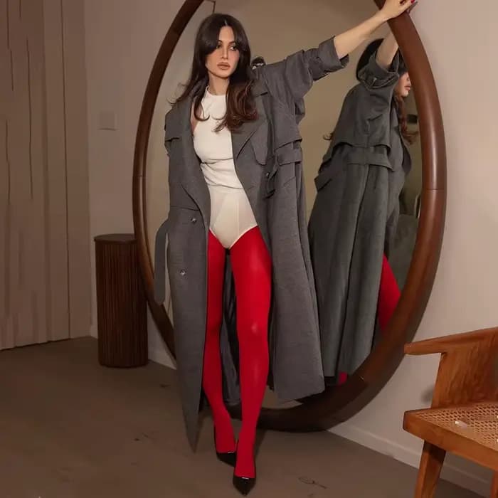 TARUXY collants rouges femmes hiver voir à travers la Lingerie mince