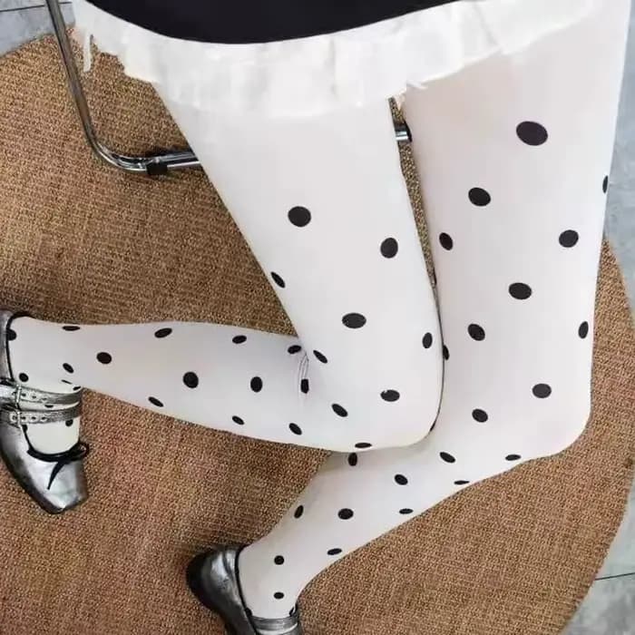 Collants transparents à pois pour femmes