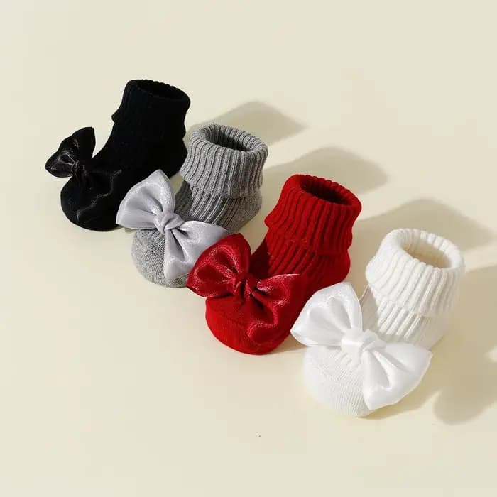 1 paire de chaussettes pour tout-petits avec nœuds