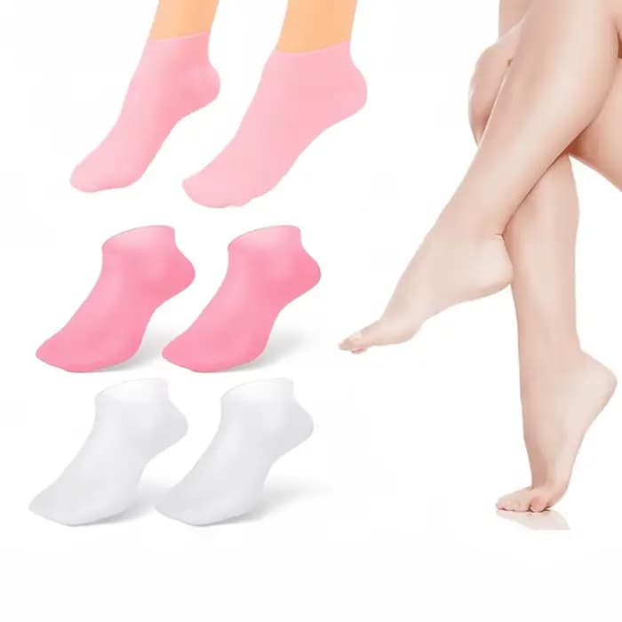 Chaussettes hydratantes pour les pieds, chaussettes en silicone pour les pieds secs et gercés, chaussettes pour femmes pour hydrater et masser