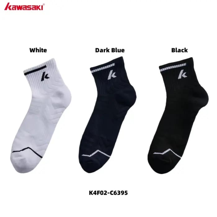 Kawasaki trois paires de chaussettes de sport respirantes et durables adaptées aux hommes et aux femmes