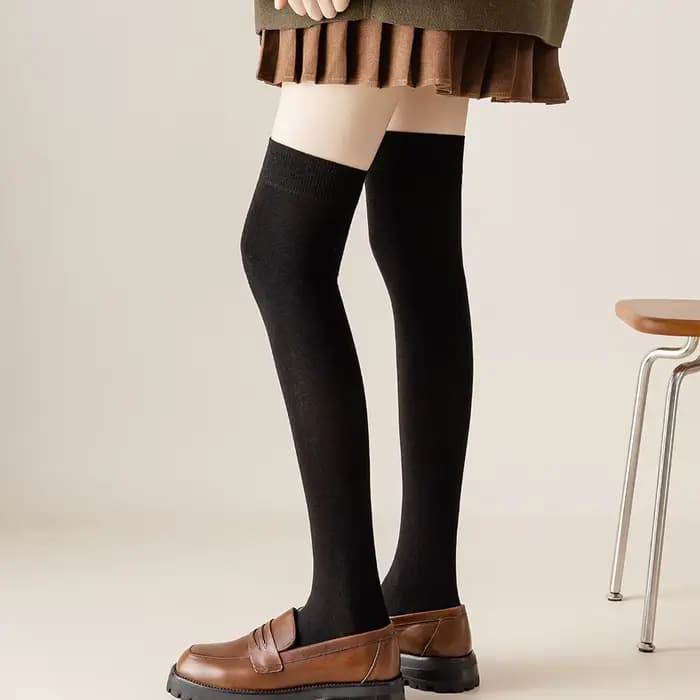 Salina femmes chaussettes coton Tube sur le genou hiver printemps nouvel an couleur unie mode personnalité loisirs sport confortable