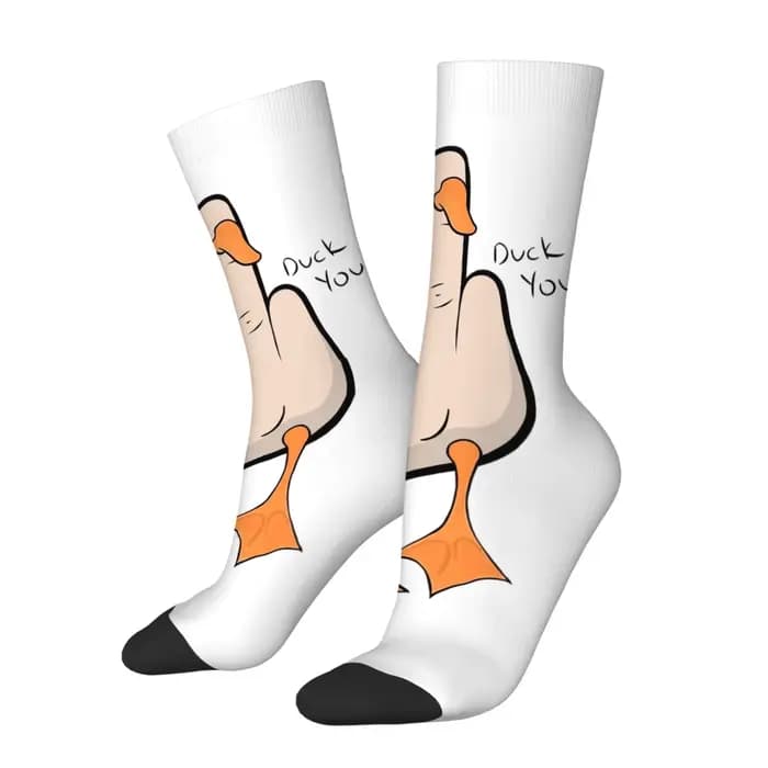 Chaussettes d'extérieur de dessin animé avec canard drôle