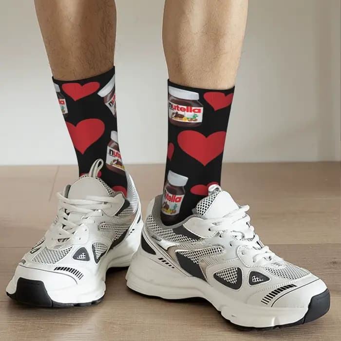 Chaussettes de dessin animé Nutella pour hommes et femmes