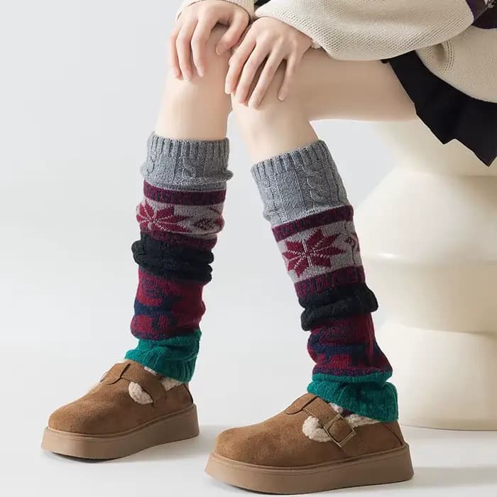 Chaussettes tricotées torsadées pour femmes