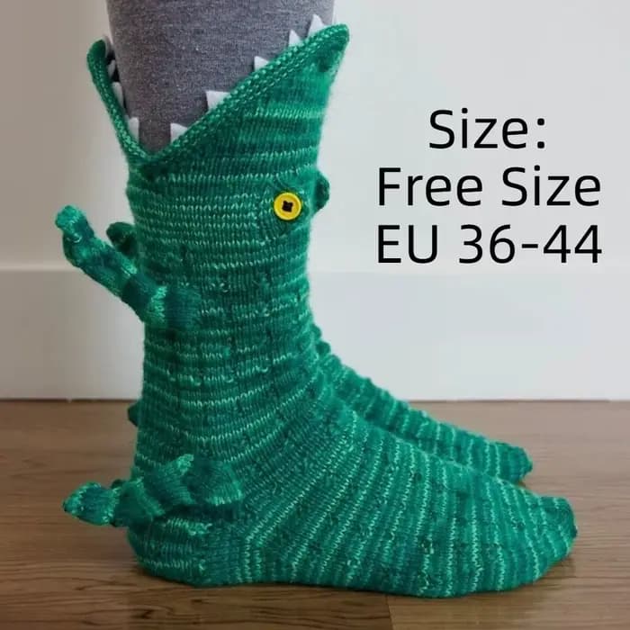 Crocodile doux au crochet animaux chaussettes élastiques respirant tricoté