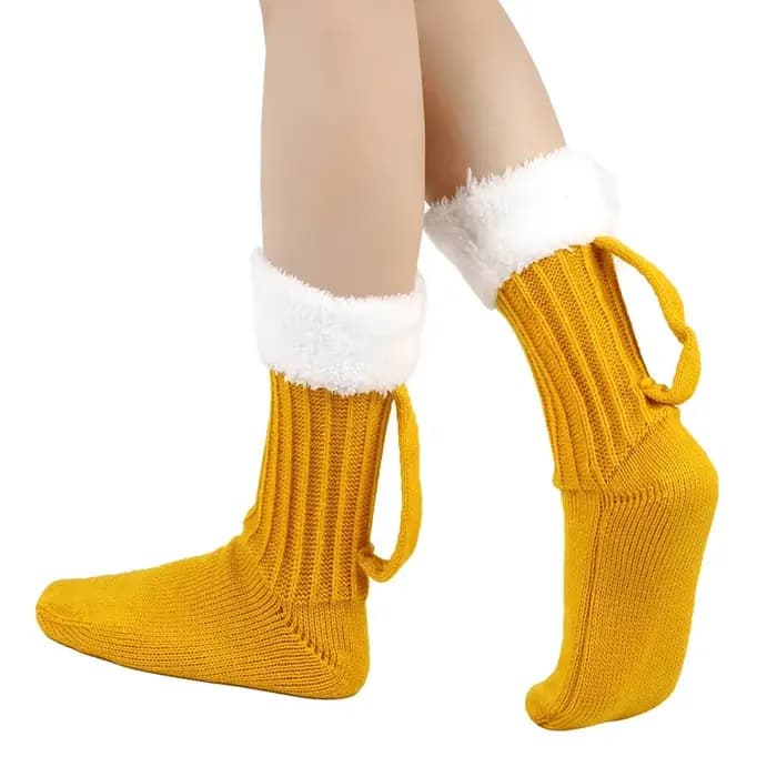Tasse de bière 3D chaussettes tricotées hommes rembourrés chaud mi-mollet