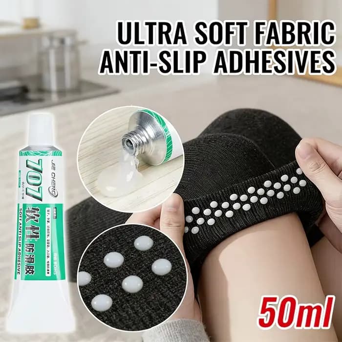 Colle adhésive transparente antidérapante 50ML pour chaussettes, points de préhension DIY, tapis de salle de bain, base d'appareil, résistante à l'usure, imperméable, forte adhérence