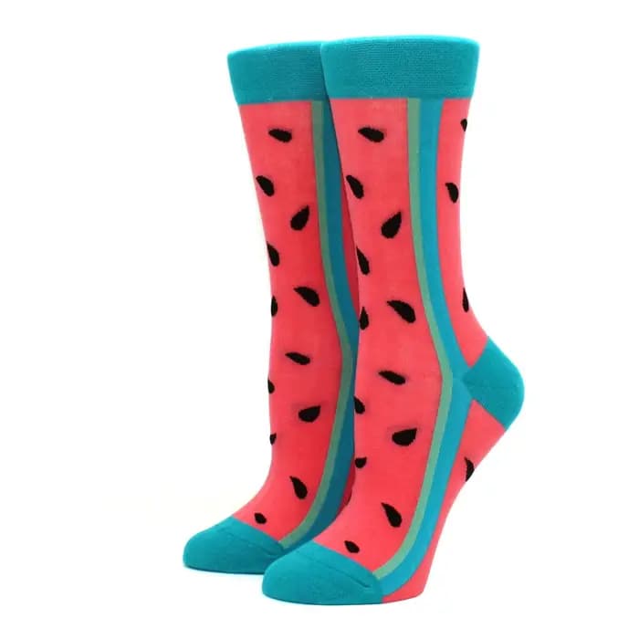 Femmes heureux chaussettes drôles avec impression fruits nourriture Art mignon hiver