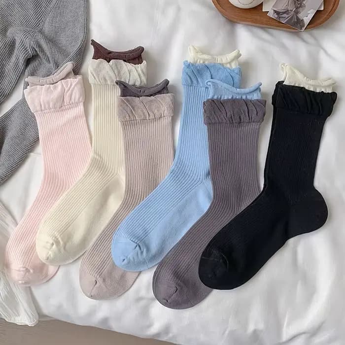 Chaussettes en coton monochromes pour femmes, respirantes, fines, longues, simples, femmes, filles, mode, printemps, été, nouveau