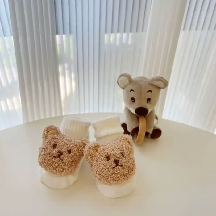 Chaussettes mi-tube ours en peluche de dessin animé