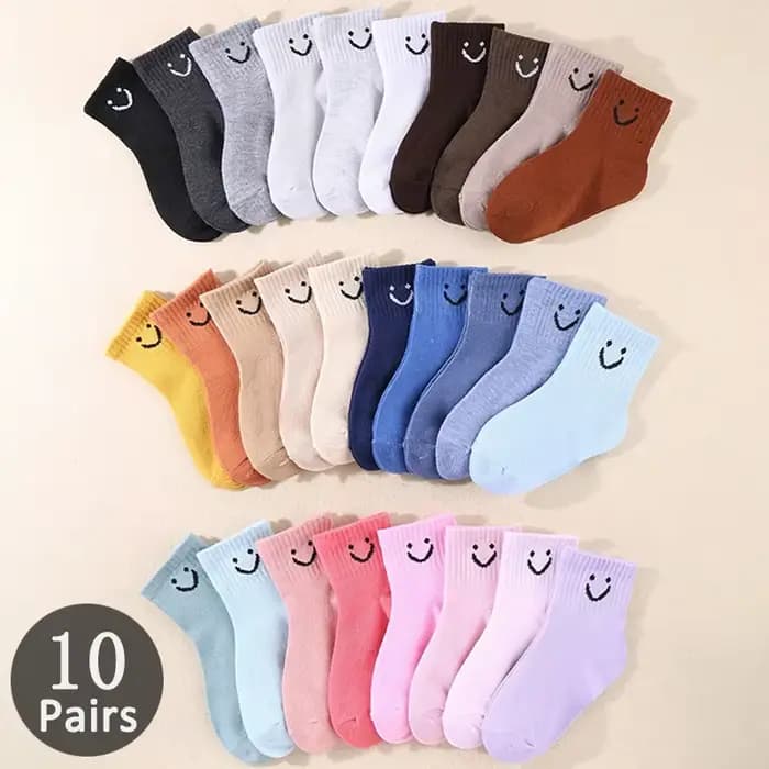 10 paires de chaussettes mi-mollet pour enfants