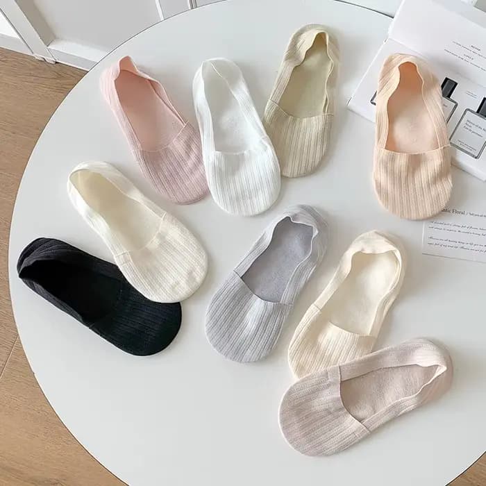 Chaussette pantoufles femmes Silicone antidérapant couleur unie coupe basse bateau