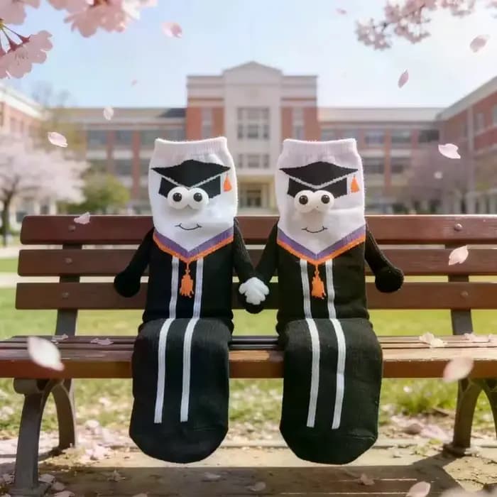 Une paire de chaussettes d'extérieur unisexes avec imprimé saison de remise des diplômes