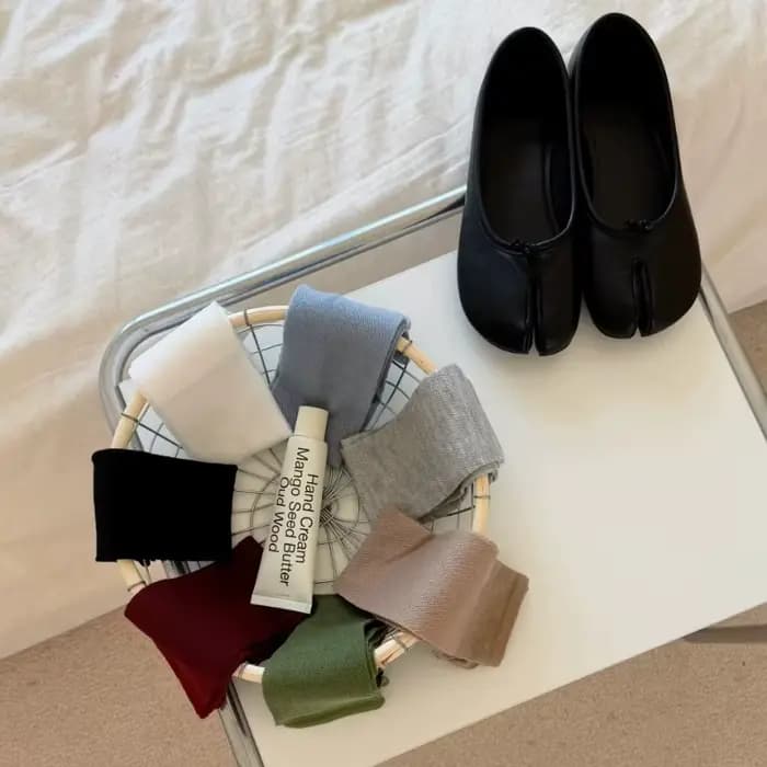 Nouvelles chaussettes Tabi vertes longues style japonais pour femmes