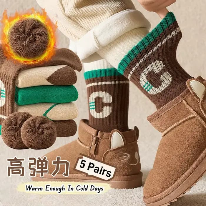 Lot de 5 paires de chaussettes d'hiver pour enfants
