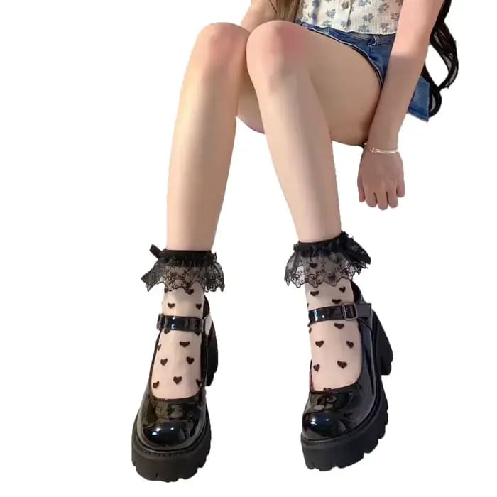 Chaussettes d'été en maille transparente pour femmes