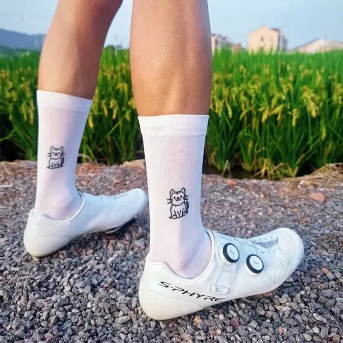 Sporcks Chaussettes de cyclisme à motif chat