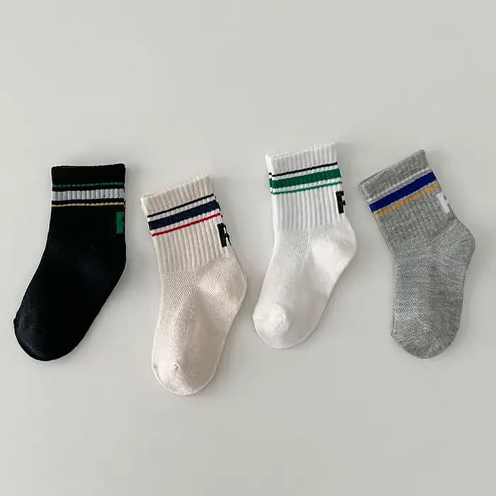 4 paires de chaussettes d'été en maille pour enfants