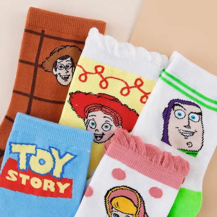 5 paires de chaussettes mignonnes pour femmes Toy Story