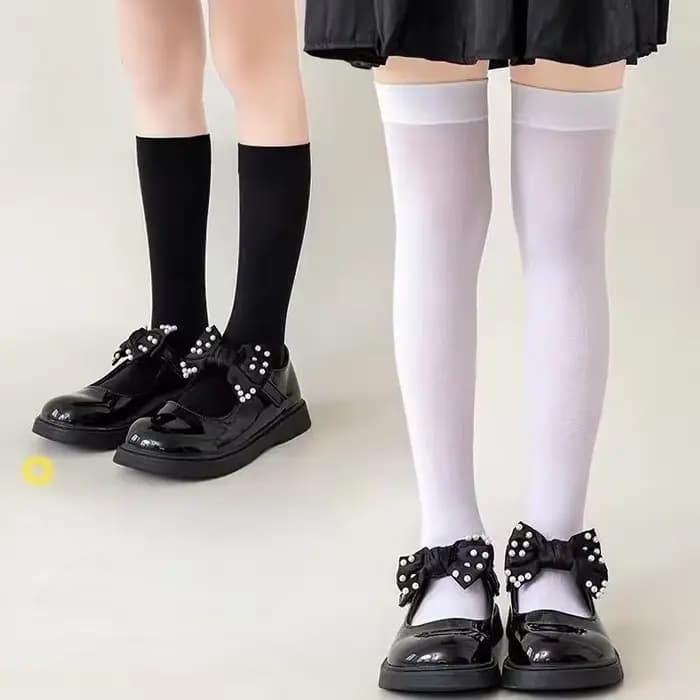 Bas blancs Lolita pour fille douce