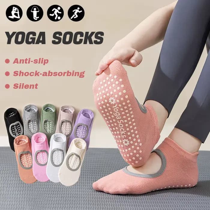 1 paire de chaussettes de yoga et de pilates avec grip pour femmes