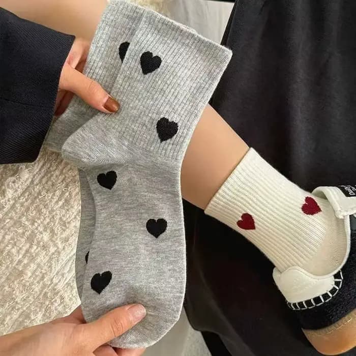 Chaussettes à motif en forme de cœur pour femmes