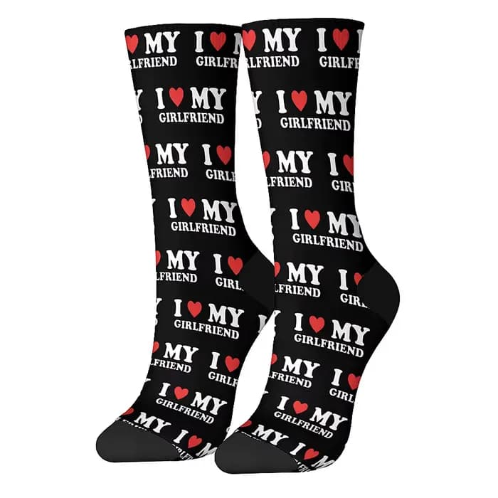 I love my girlfriend-Chaussettes de mode pour hommes