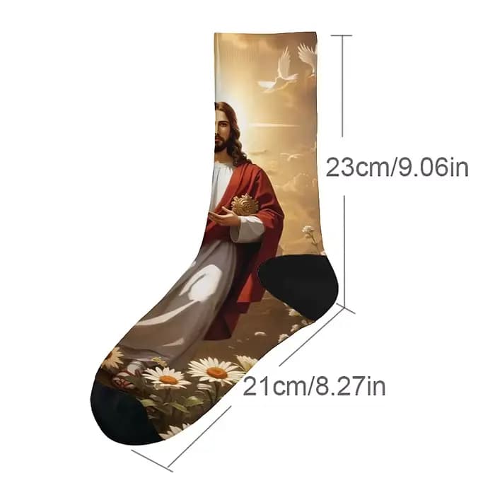 Chaussettes de mode pour hommes thème de la renaissance du Christ jésus Hip Hop rétro