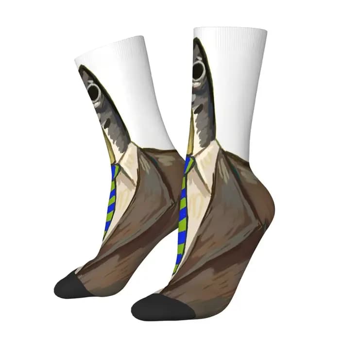 M. Chaussettes pour hommes Fish, antidérapantes, élastiques, respirantes, pour costumes, sports, cyclisme, randonnée, chaussettes de compression amusantes, originales, rétro, tendance