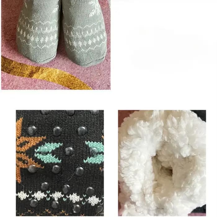 Chaussettes floues pour hommes hiver chaud court épaissi maison dormir thermique doux moelleux pantoufle de sol chaussette mâle cadeau de noël flocon de neige