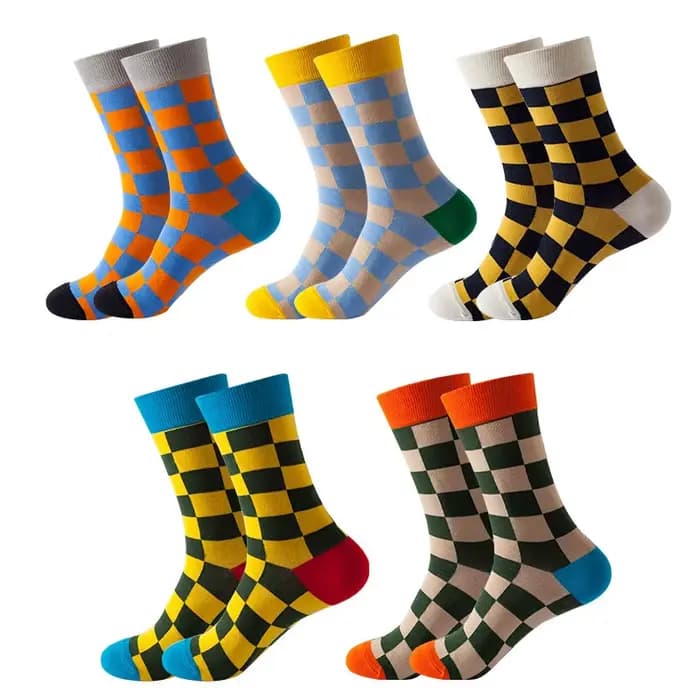 Chaussettes unisexes pour hommes, femmes et couples, chaussettes en coton pour hommes, chaussettes à carreaux pour femmes, chaussettes de sport hip hop Harajuku, chaussettes courtes Calcetines Meia So