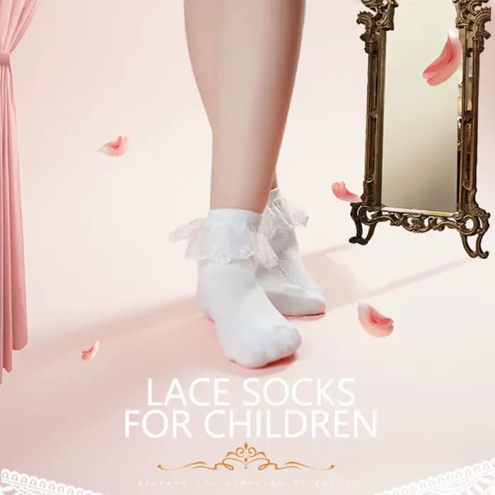 Chaussettes à volants en dentelle pour bébés filles
