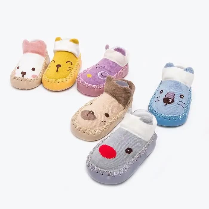 Chaussettes pour bébé, pantoufles avec semelles en caoutchouc