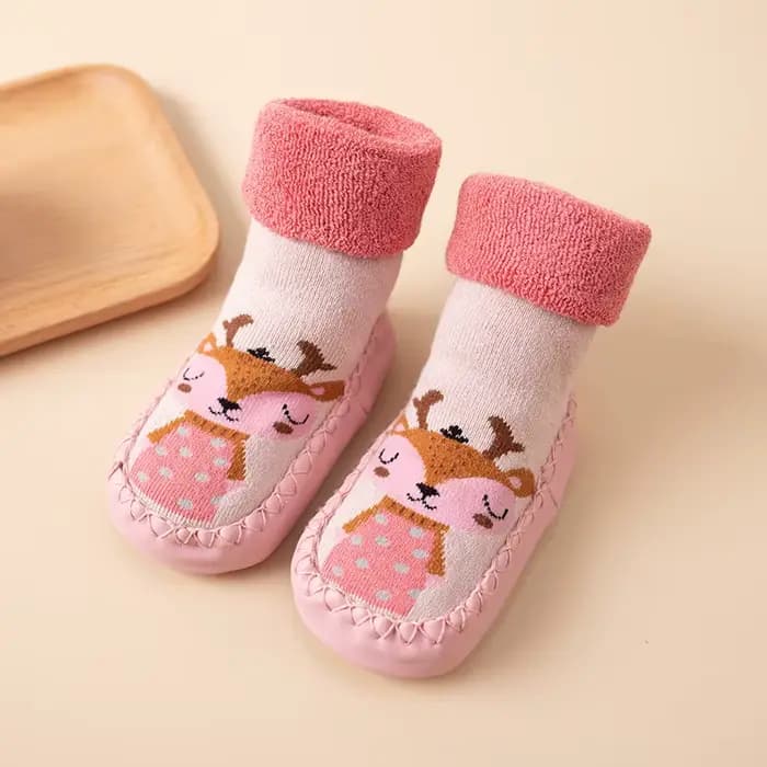 Chaussette d'intérieur en coton éponge pour bébé fille