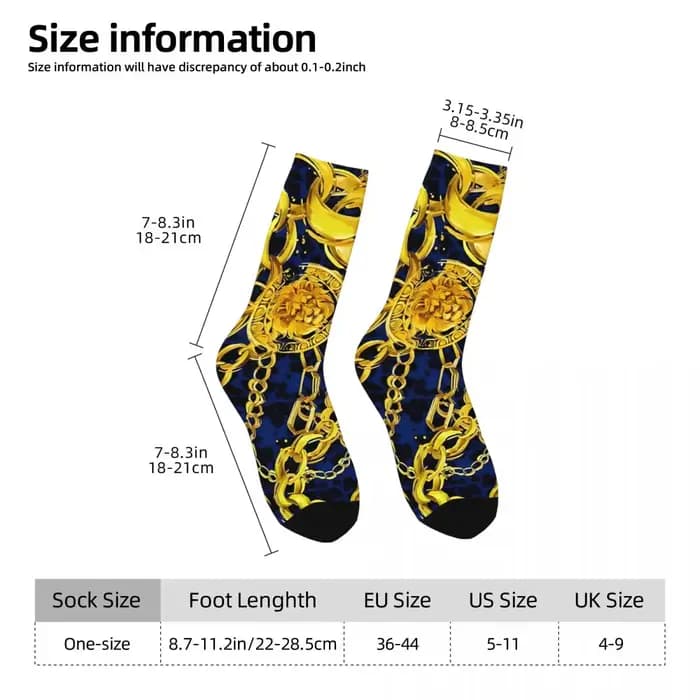 Chaussettes coordonnantes à motif de fleurs dorées personnalisées