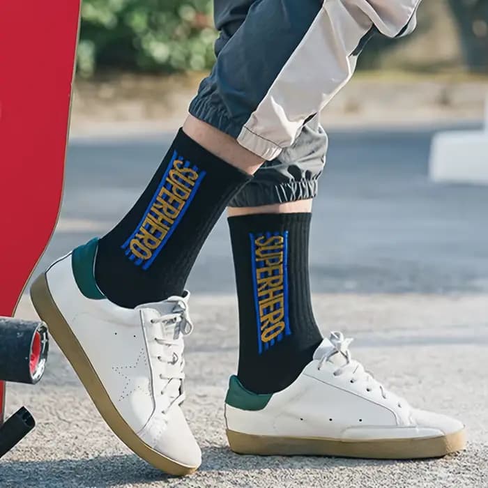 5/10/20 paires aléatoire personnalisé Graffiti Style femmes mi chaussettes à la mode haute rue Super Cool filles