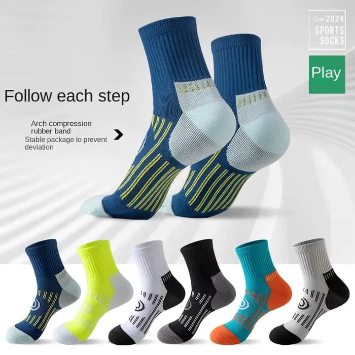 Nouvelles chaussettes de sport d'extérieur pour marathon toutes saisons, chaussettes de course pour hommes/femmes, colorées, à séchage rapide, pour l'exercice, la remise en forme et l'entraînement