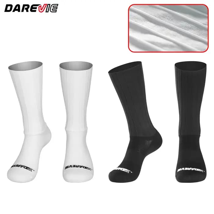 DAREVIE AERO chaussettes de cyclisme pour hommes Pro aérodynamique élastique antidérapant